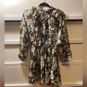 Zara Long-sleeve Floral Mini Dress